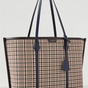 Tory Burch Checkered Tote - Black and Brown